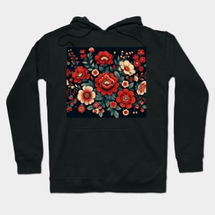 Red Floral Illustration Hoodie